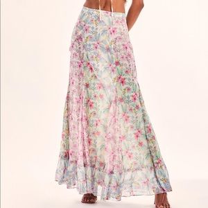 LOVESHACKFANCY Nappa Maxi Skirt Tropical Sunrise- SZ 0 $495